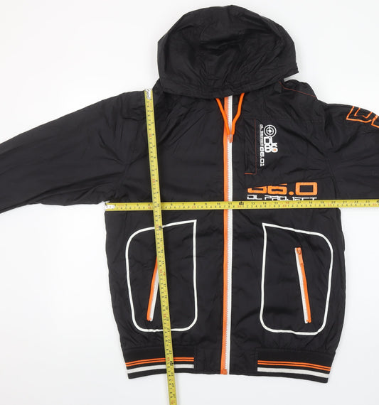 DL Project 86 Men's Black XL Hooded Windbreaker Jacket