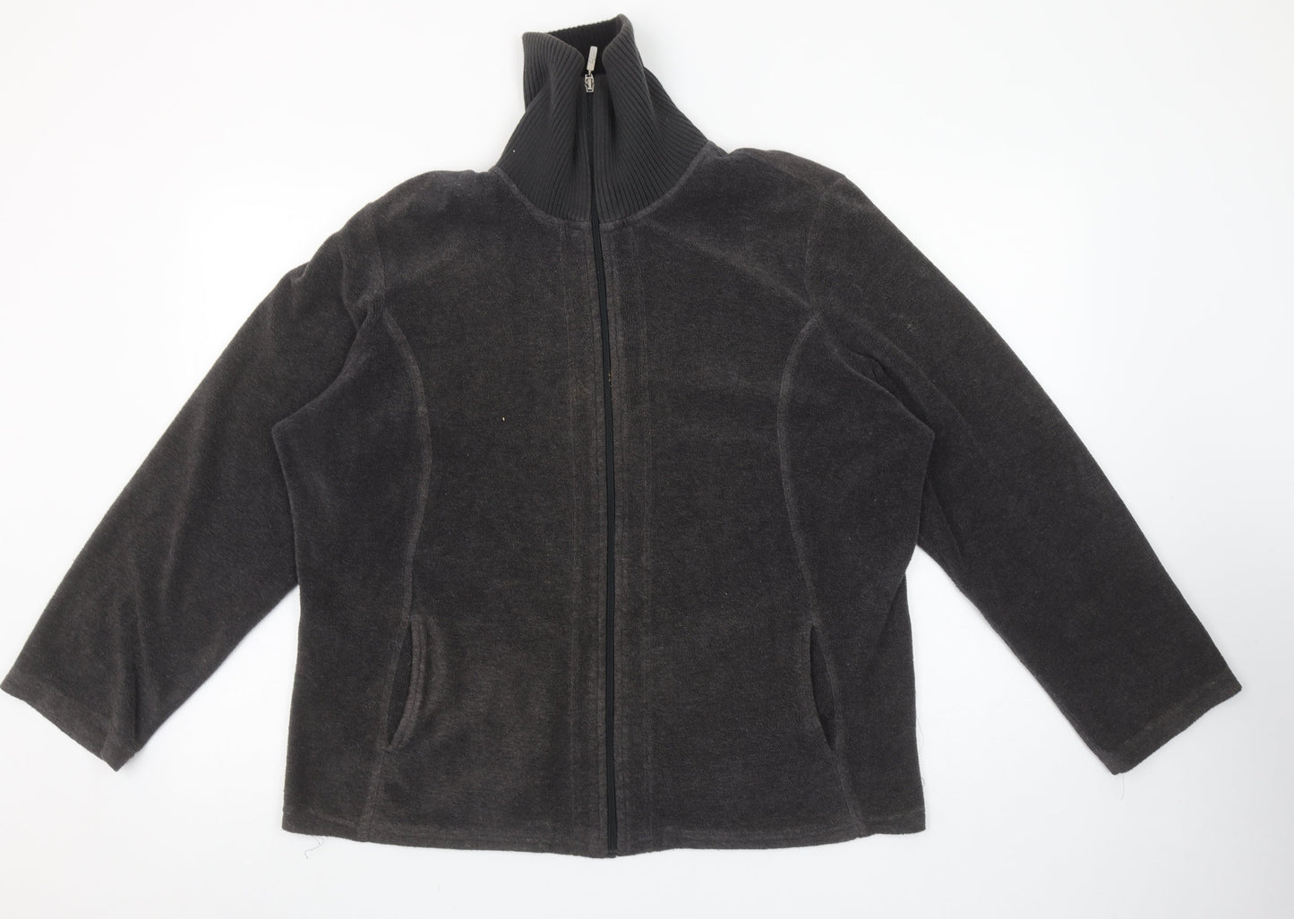Marks and Spencer Per Una Grey Fleece Zip Jacket Women XL