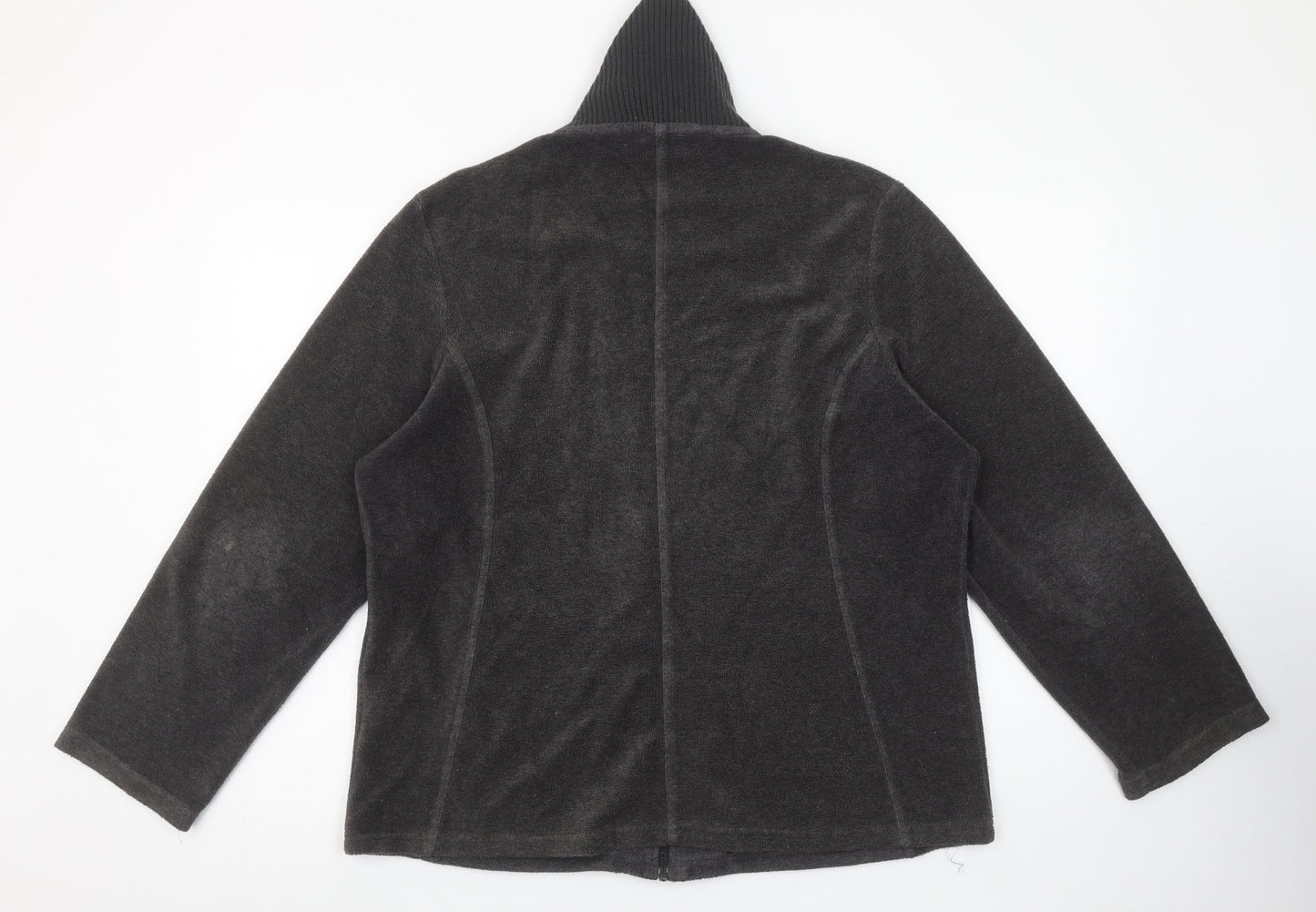 Marks and Spencer Per Una Grey Fleece Zip Jacket Women XL