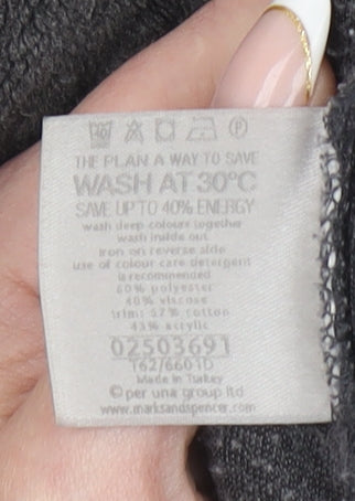 Marks and Spencer Per Una Grey Fleece Zip Jacket Women XL