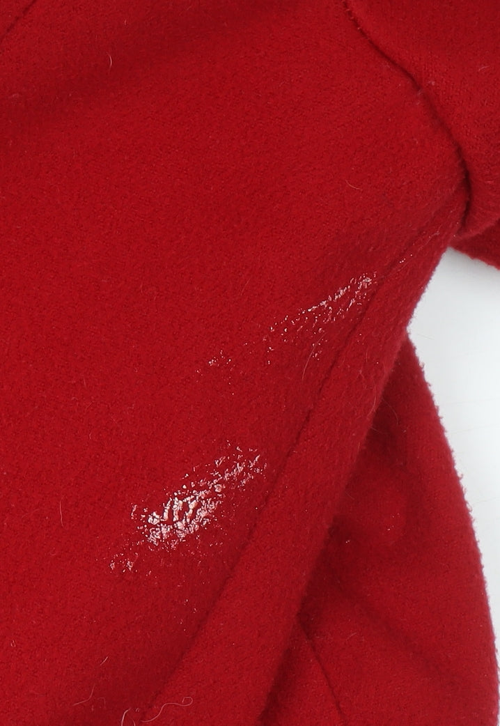 Marks and Spencer Women’s Red Wool Look Pea Coat Size 12 Double Breasted