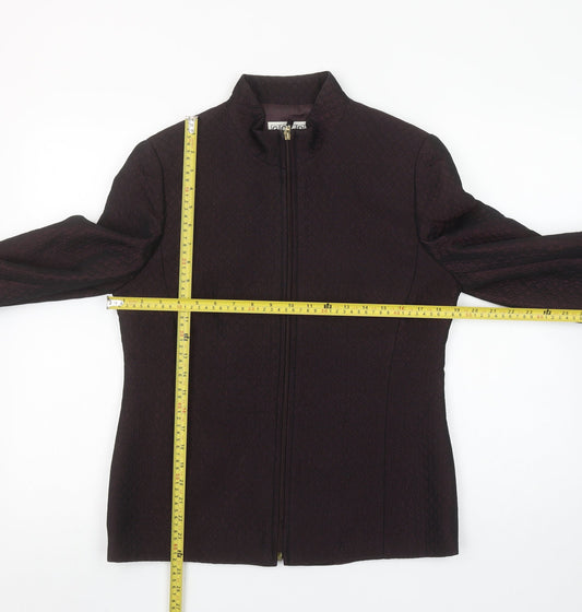 Gold by Michael H Women's Brown Zip Jacket Size 10 Wool Blend