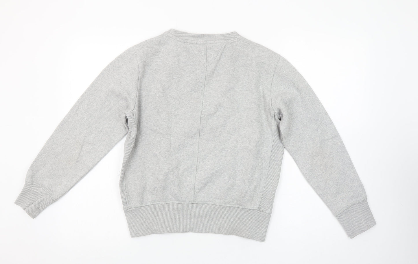 Tommy Hilfiger Girls Grey Pullover Sweatshirt Logo Embroidered 12 Years