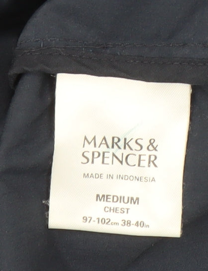 Marks and Spencer Blue Harbour Men's Blue M Windbreaker Hooded Jacket