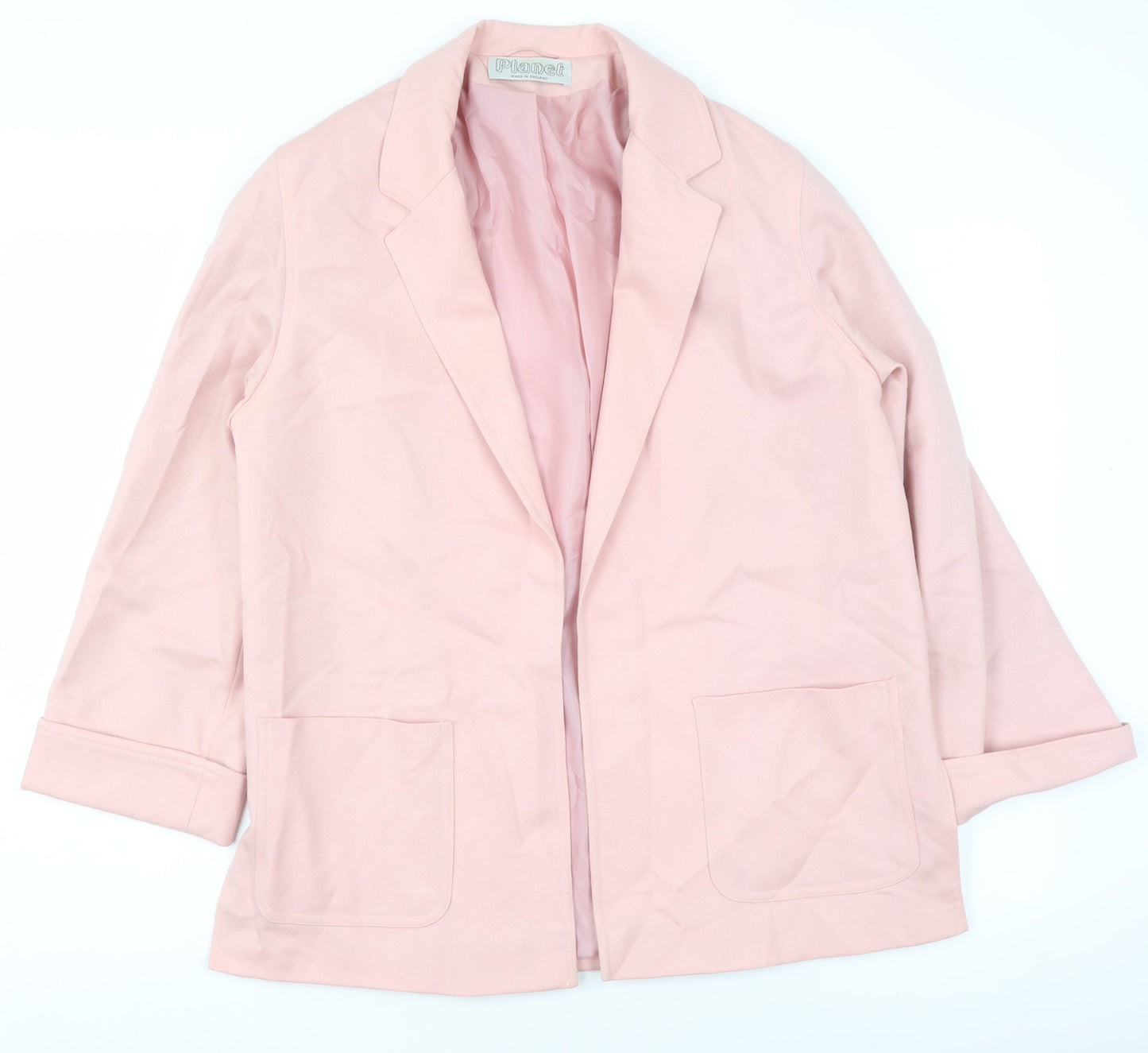 Planet Women Pink Pure New Wool Blazer Size 12 Regular Fit
