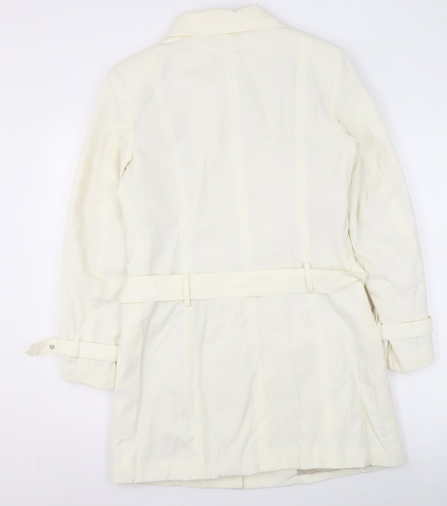 Yazz Exclusive Womens Ivory Belted Trench Coat Size 10