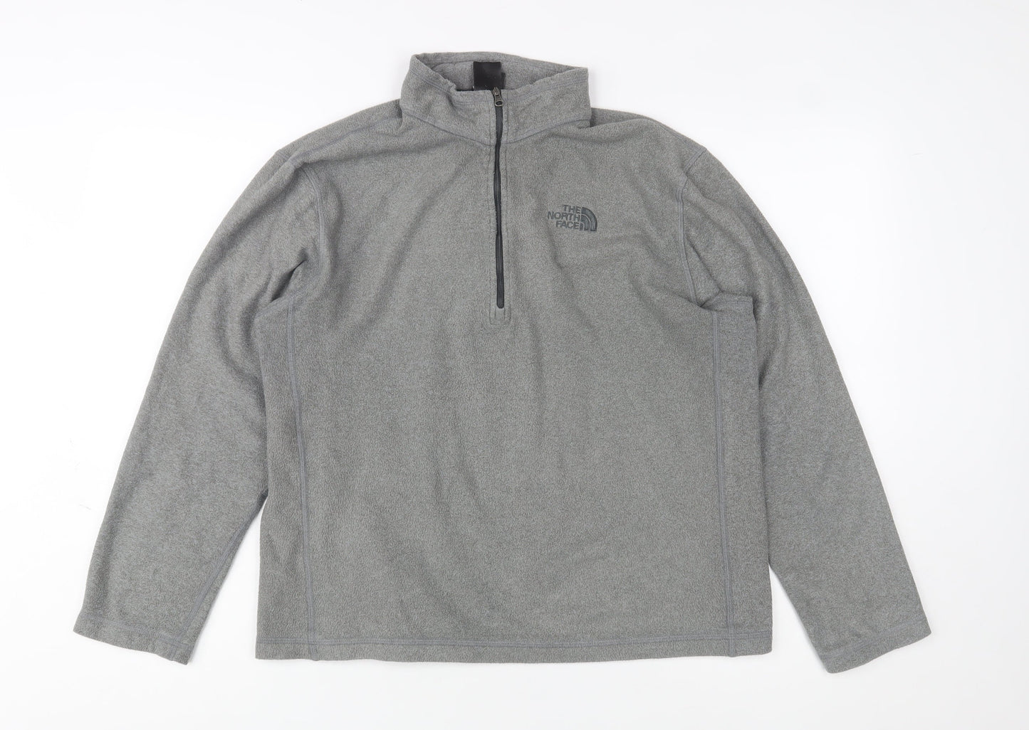The North Face Men's Grey Fleece 1/4 Zip Pullover Sweatshirt Size M