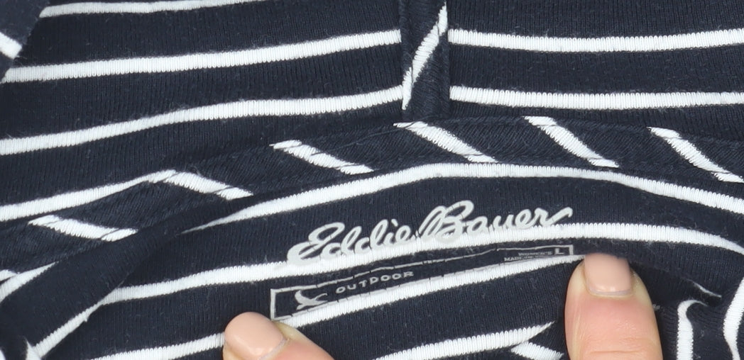 Womens UK L Regular Eddie Bauer Blue Pullover Hoodie