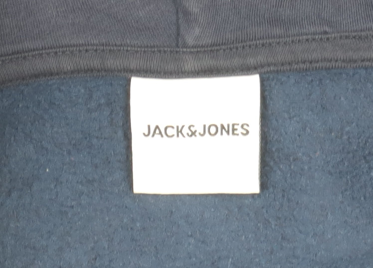Jack & Jones Men's Blue M Full Zip Hooded Track Jacket