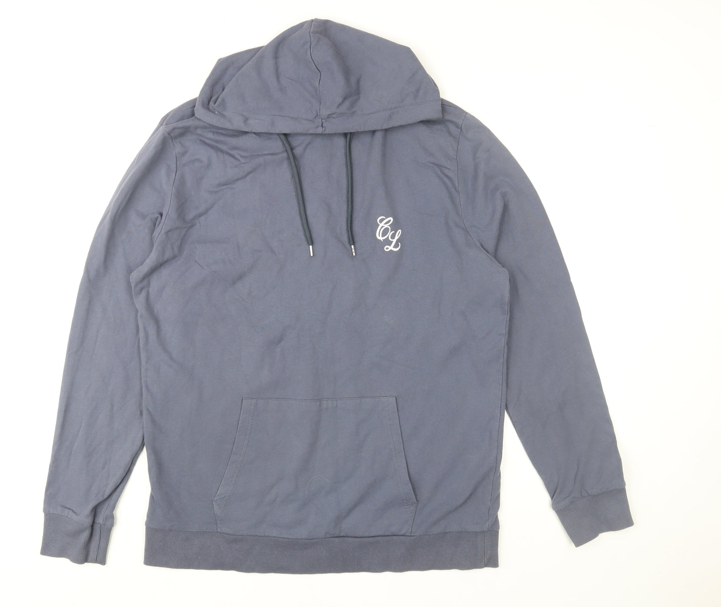 Closure London Men's Blue Pullover Hoodie XL Cotton Blend