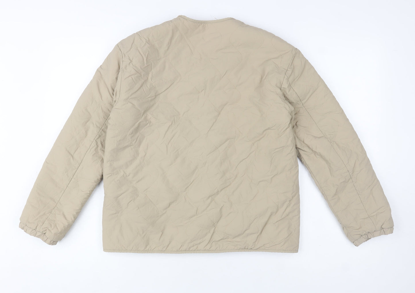 Uniqlo Girls Beige Quilted Mid-Length Jacket Size 11-12 Years