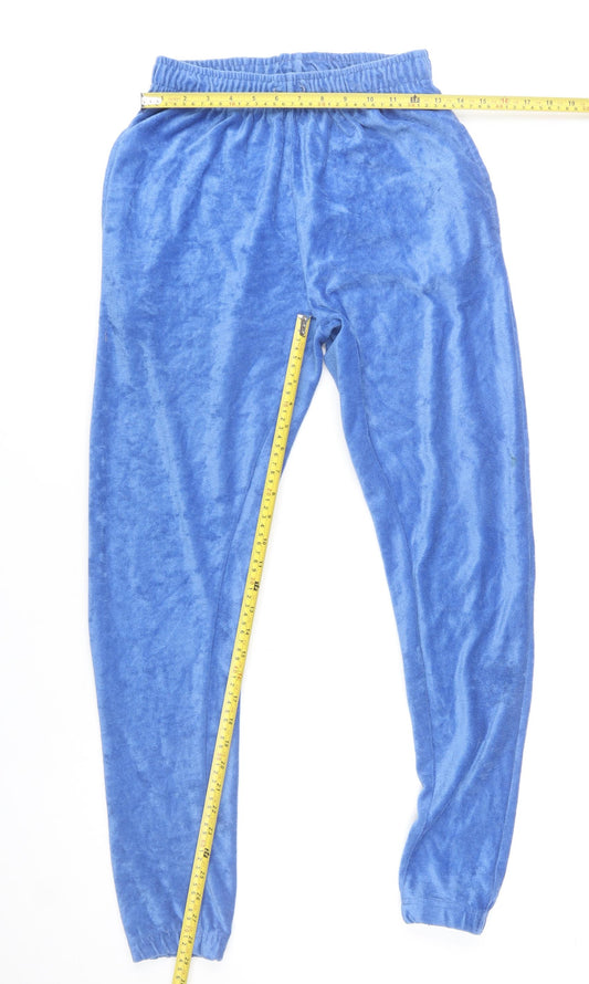 PrettyLittleThing Women Blue Velour Jogger Trousers Size 10