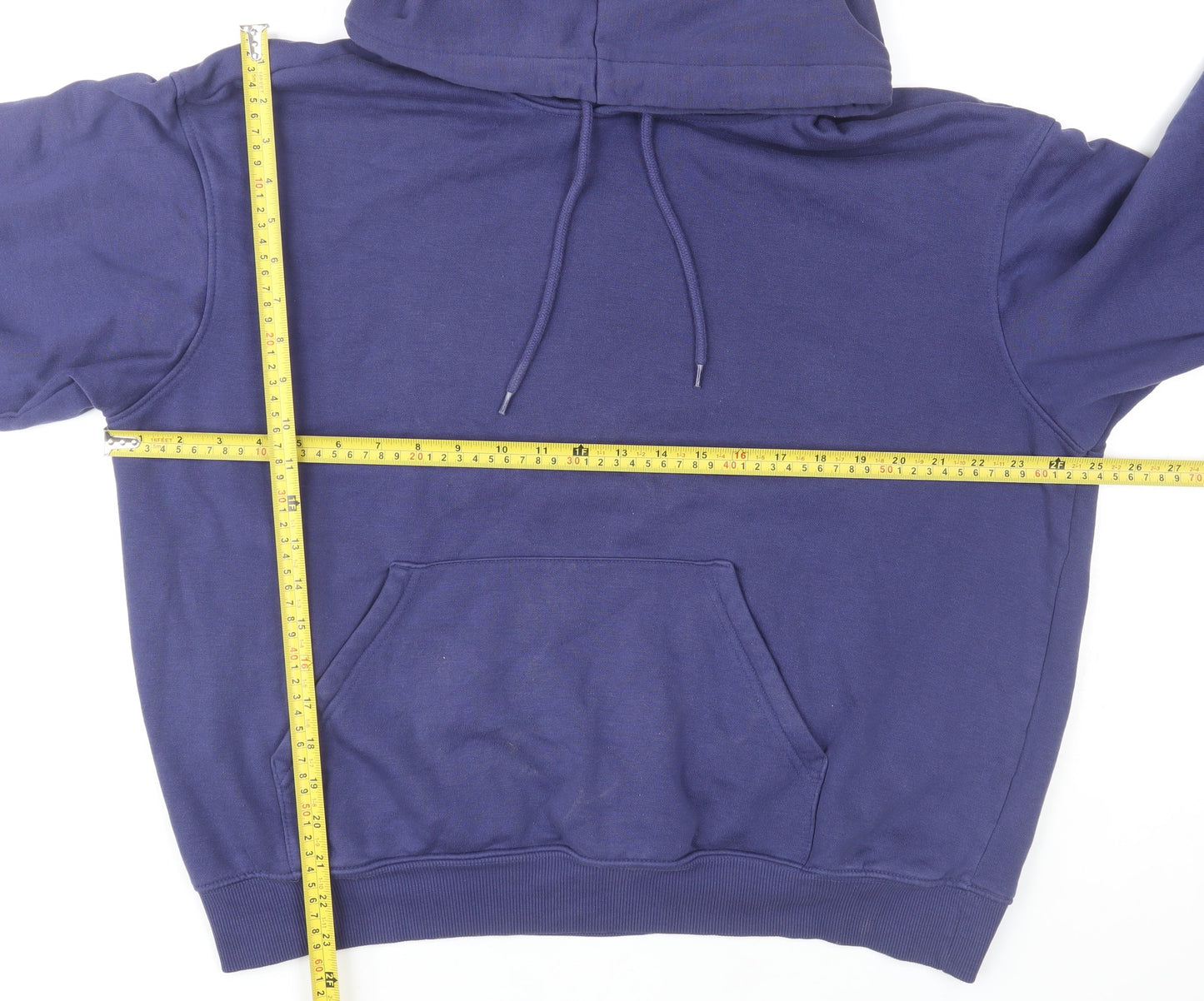 H&M Men's Blue Pullover Hoodie Relaxed Fit Size M