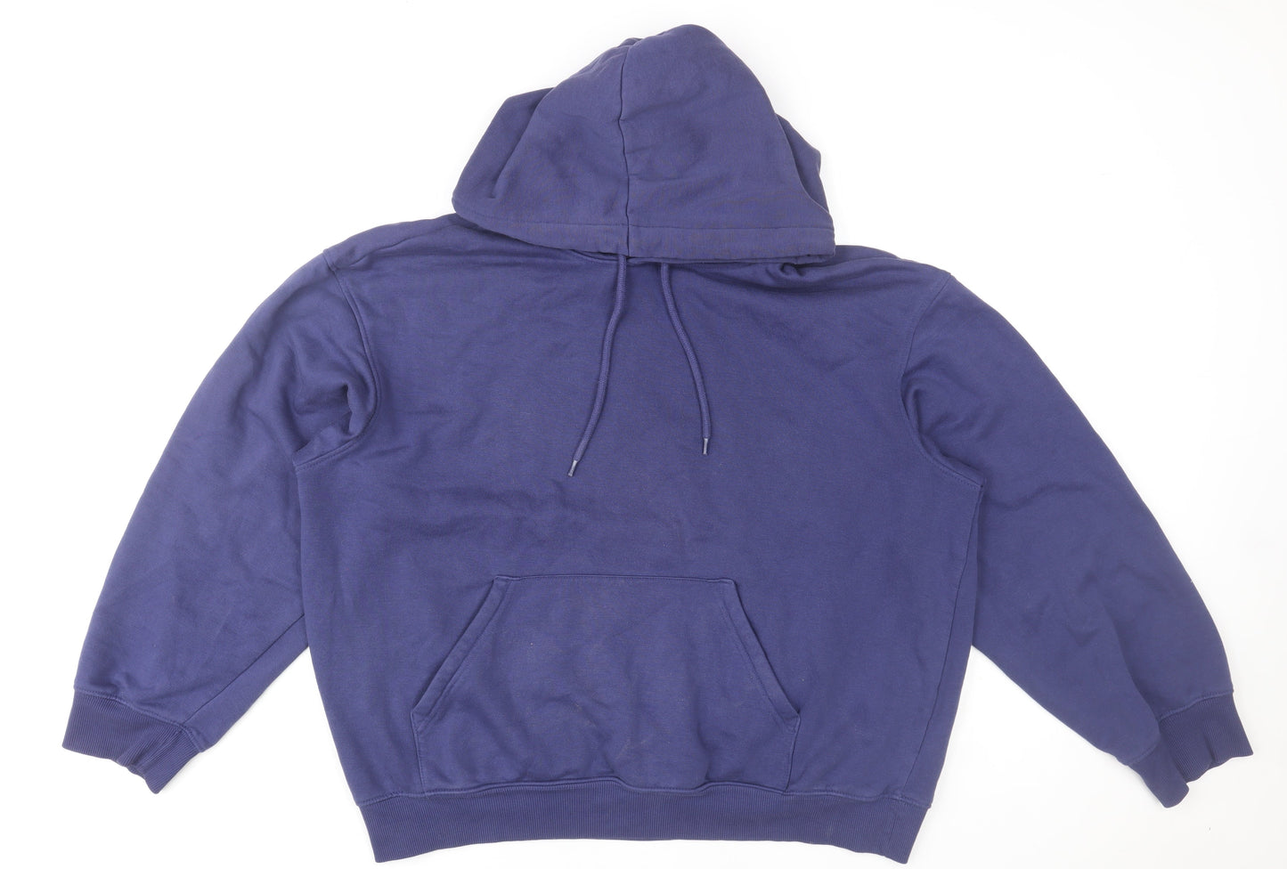 H&M Men's Blue Pullover Hoodie Relaxed Fit Size M