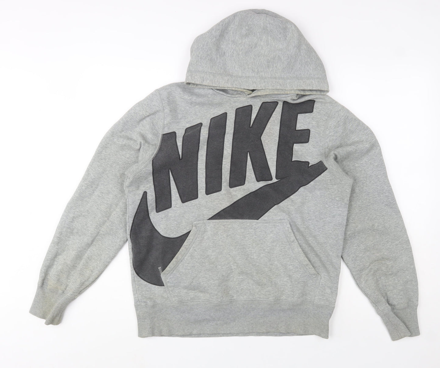 Nike Mens Grey Pullover Hoodie Size S Sportswear Graphic Print