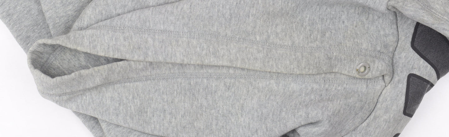 Nike Mens Grey Pullover Hoodie Size S Sportswear Graphic Print