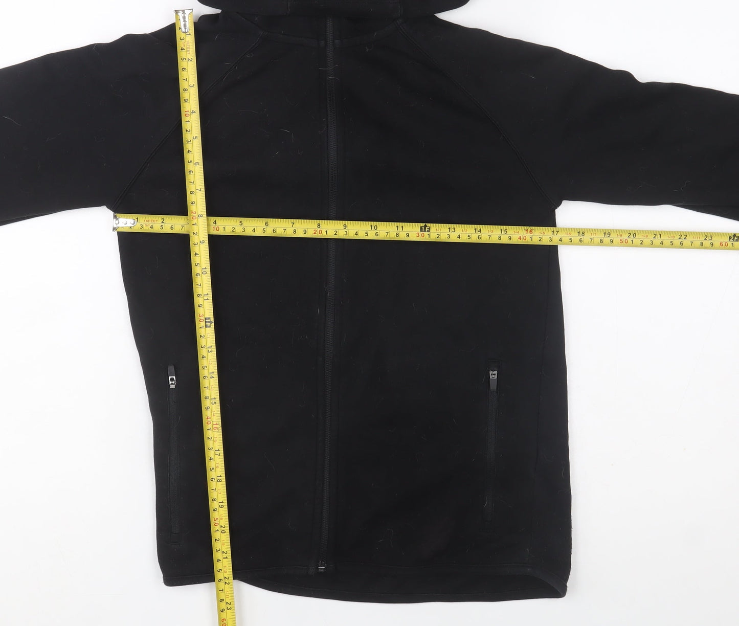 Next Boys Black Hooded Zip Fleece Jacket 11 Years Regular Fit