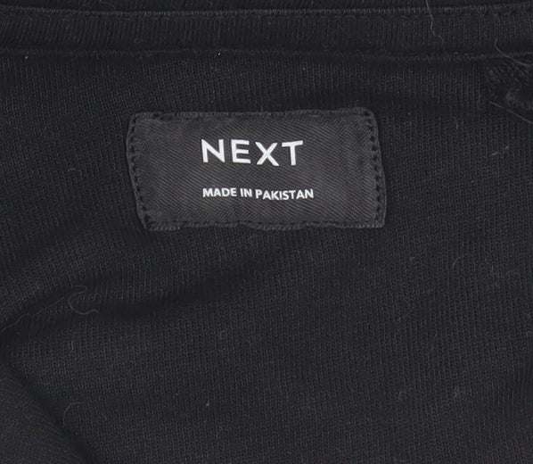 Next Boys Black Hooded Zip Fleece Jacket 11 Years Regular Fit
