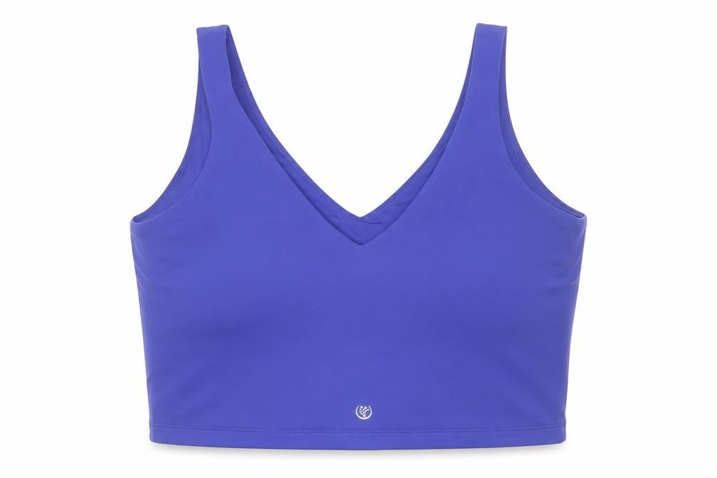 Front view of Dunnes Women Blue V-Neck Athletic Tank Top XL