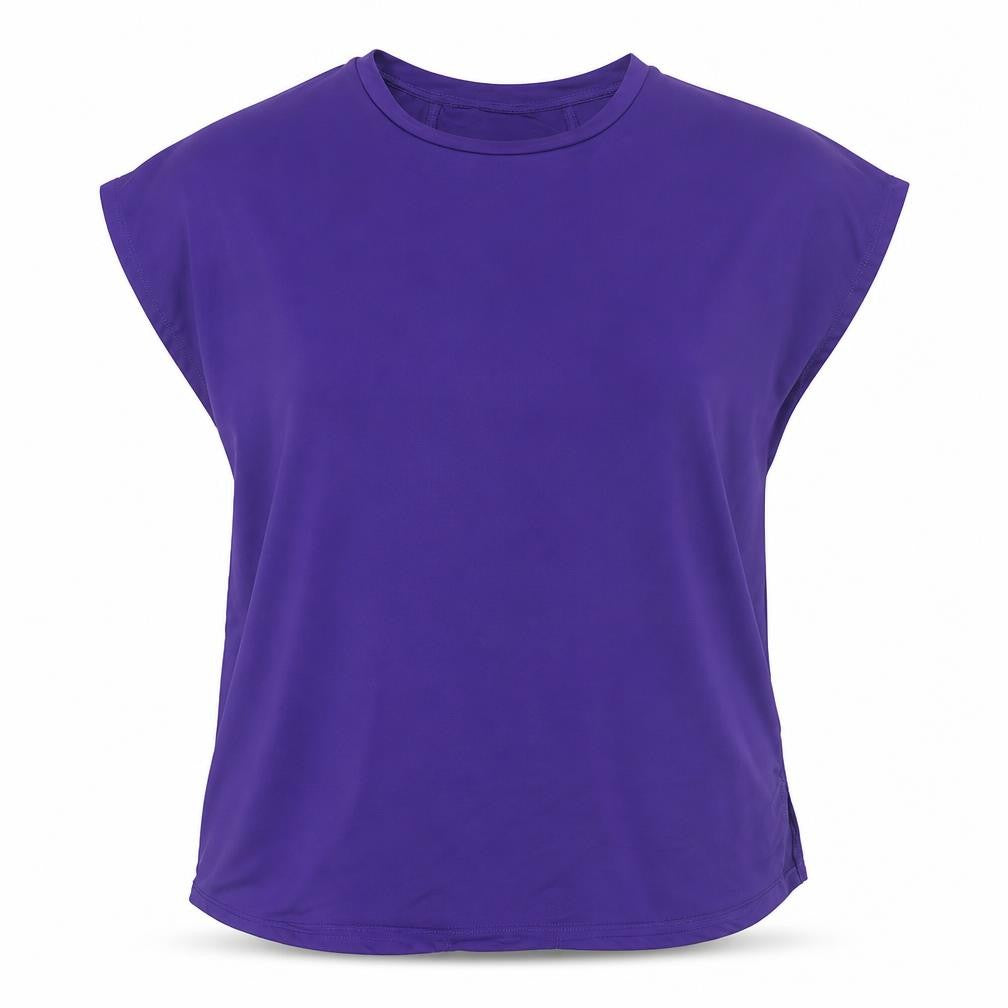 Front view of Dunnes Women Purple Active T-Shirt M Polyester Elastane