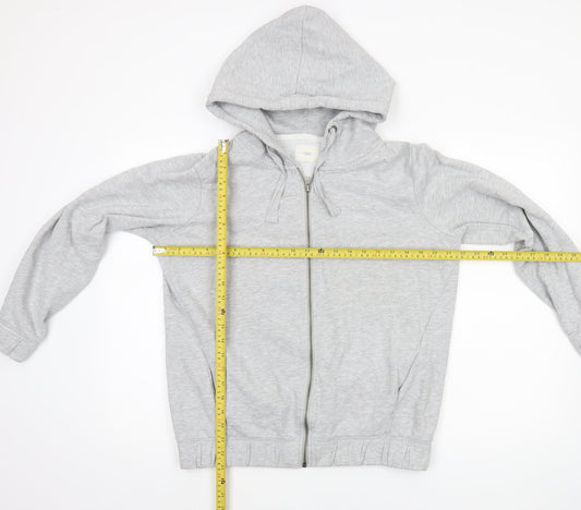Next Womens Grey Full Zip Hoodie Size 14 Cotton Blend