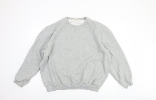 Cotton Traders Mens Grey 2XL Pullover Sweatshirt Crew Neck