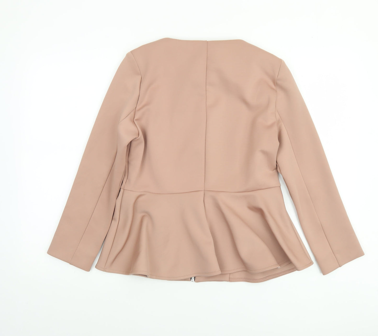 Topshop Women’s Beige Zip-Up Jacket UK 14 Classic Style