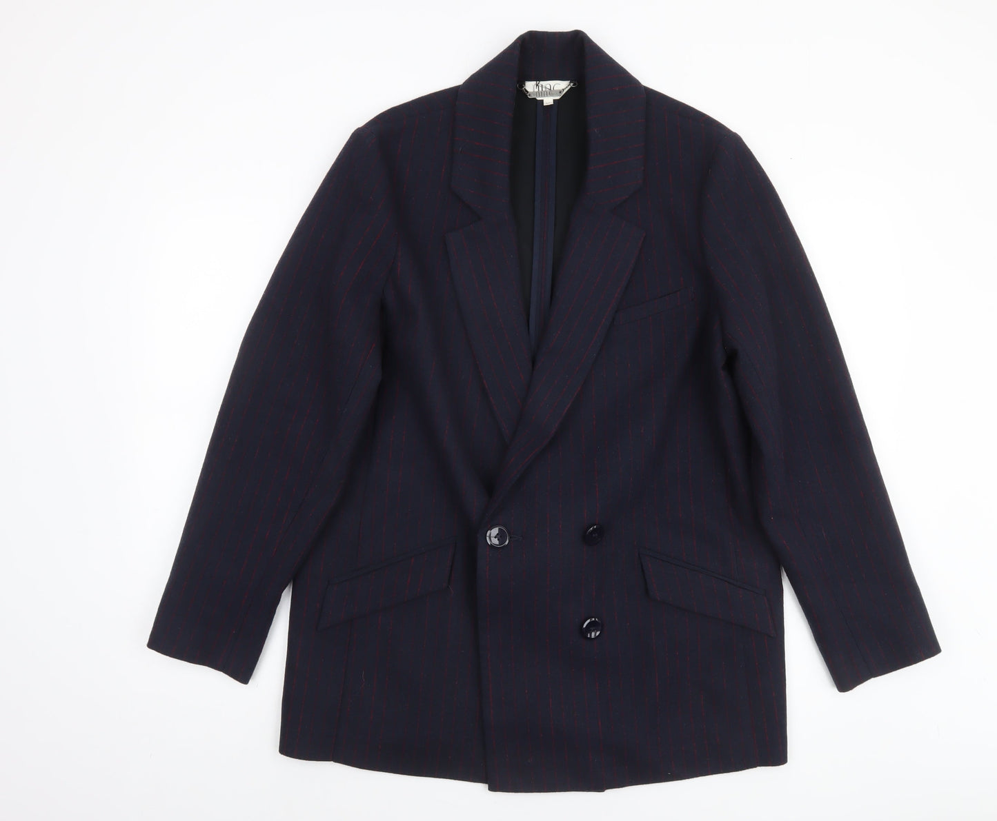 Nine by Savannah Miller Women’s Navy Pinstripe Double-Breasted Blazer Size 14