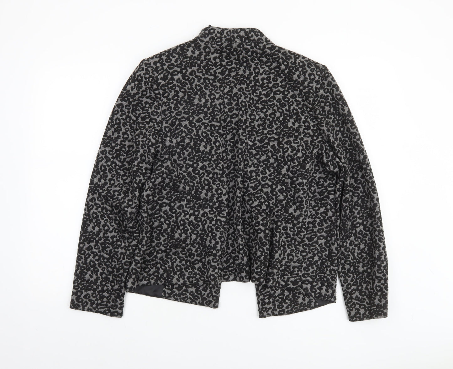 Marks and Spencer Women Grey Animal Print Blazer Size 16 Regular