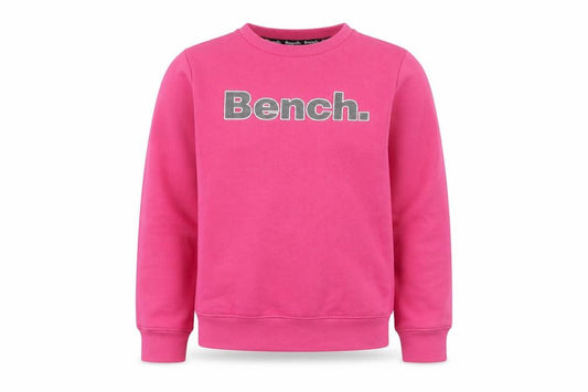 Bench Girls Pink Logo Pullover Sweatshirt 13 Years Fleece Crew Neck