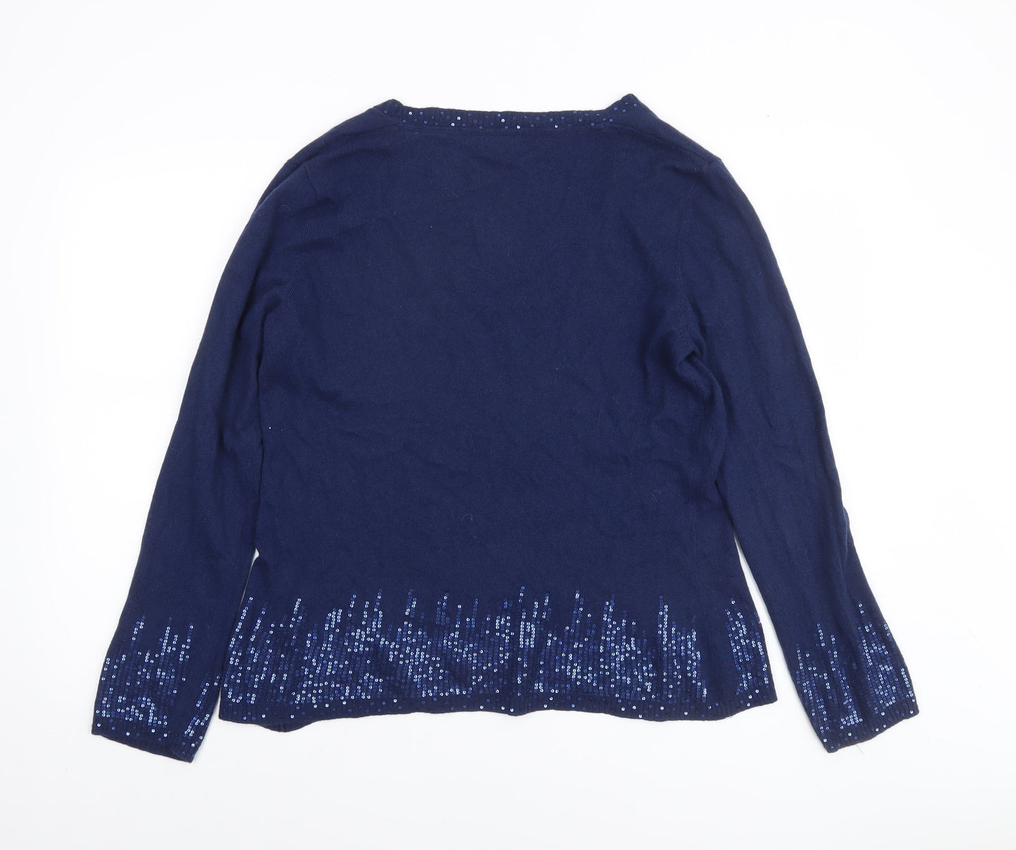 Marks and Spencer Per Una Women Navy Sequin Knit Jumper Size 16