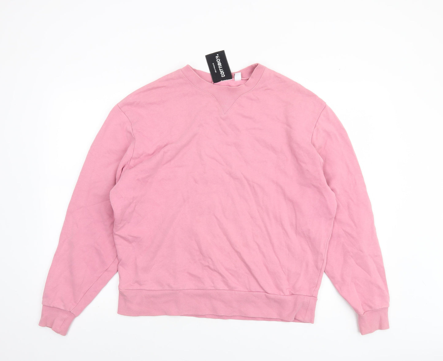 Collusion Womens Pink Cotton Pullover Sweatshirt Size S