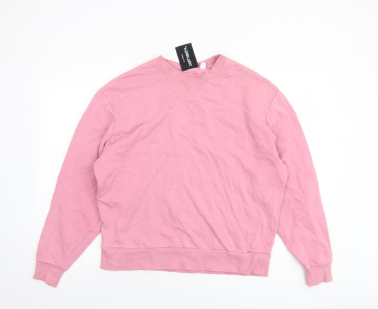 Collusion Womens Pink Cotton Pullover Sweatshirt Size S