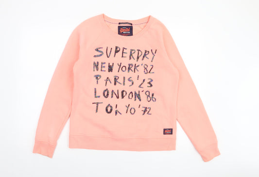 Superdry Women’s Pink Graphic Pullover Sweatshirt Size M