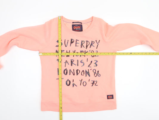 Superdry Women’s Pink Graphic Pullover Sweatshirt Size M
