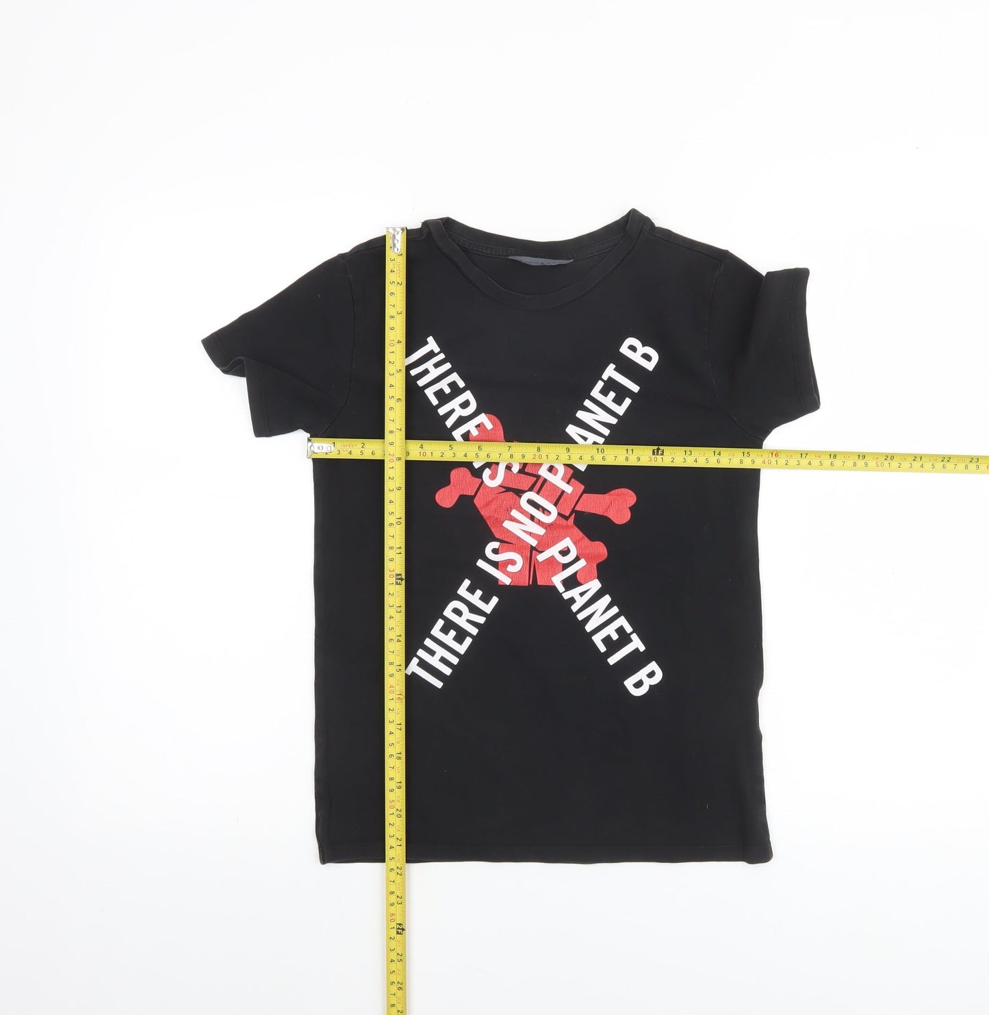 John Richmond Boys Black Graphic Print Cotton T-Shirt Age 10