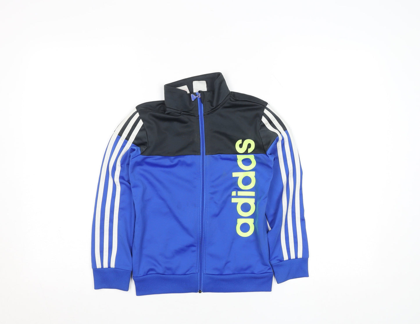 adidas Boys Blue Track Jacket 7 Years Full Zip Sports Activewear