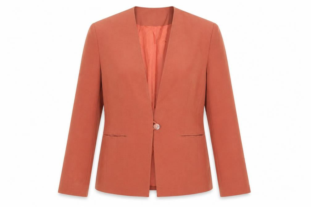 Michael H. Womens Brown Blazer Size 10 Lined Single Button Jacket