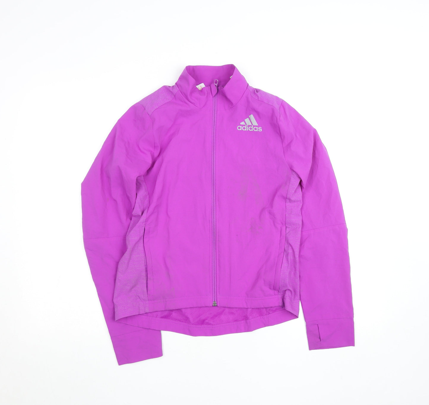 Adidas Teens Pink Climalite Running Track Jacket Size 12 Long Sleeve