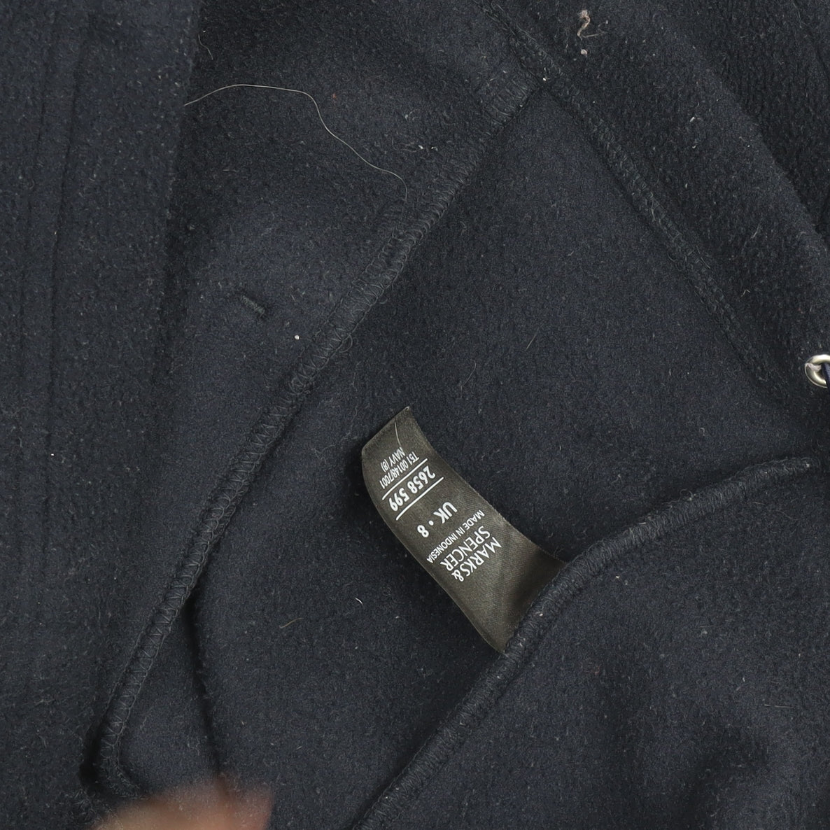 Marks and Spencer Women's Black Fleece Full Zip Jacket Size 8