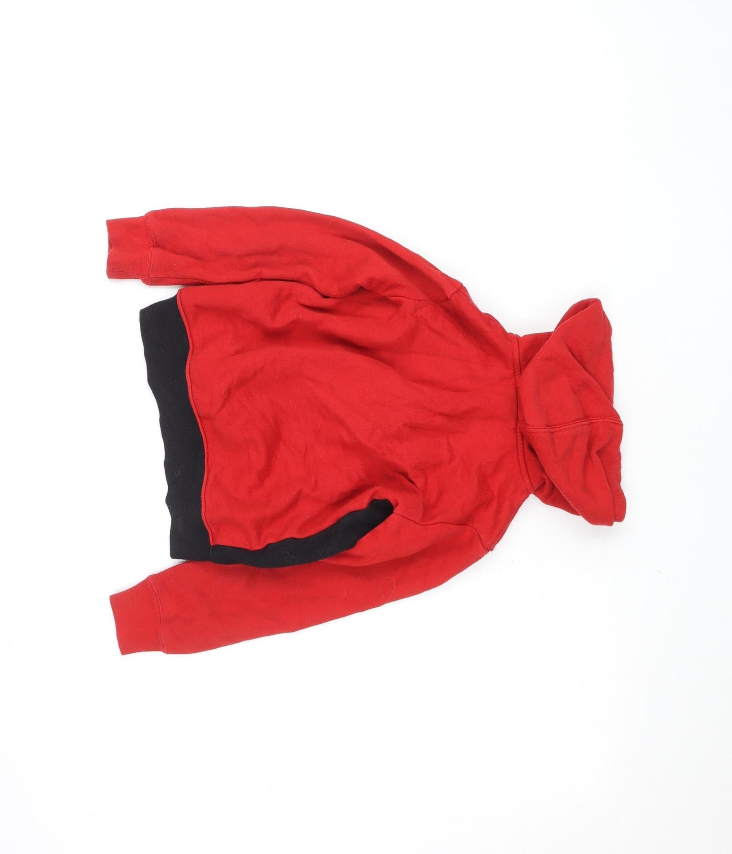 Nike Boys Red & Black 1/2 Zip Hoodie 5-6 Years Fleece Cotton Blend