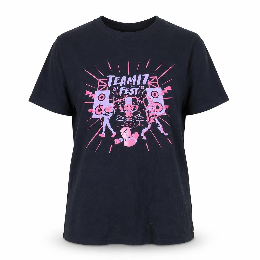 SOL'S Women's Black Team17 Fest Graphic Cotton T-Shirt Size M