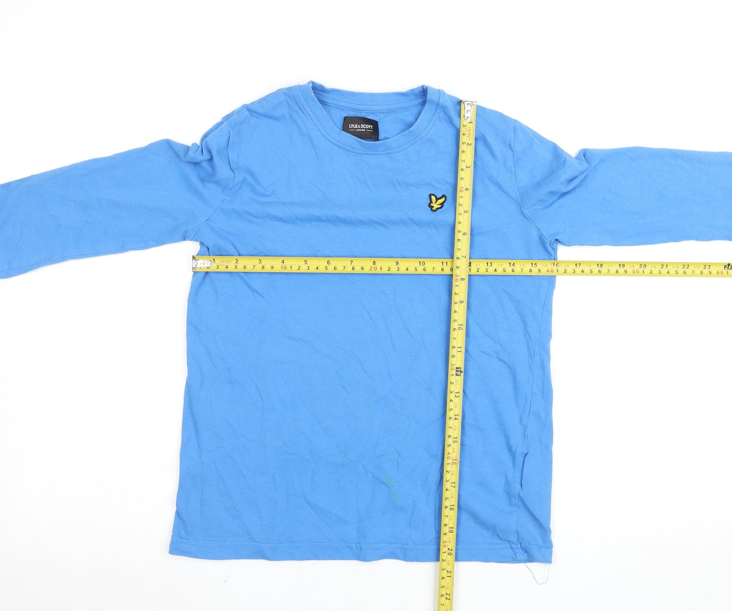 Lyle & Scott Boys Blue Long Sleeve Cotton Logo T-Shirt Size 10 Years