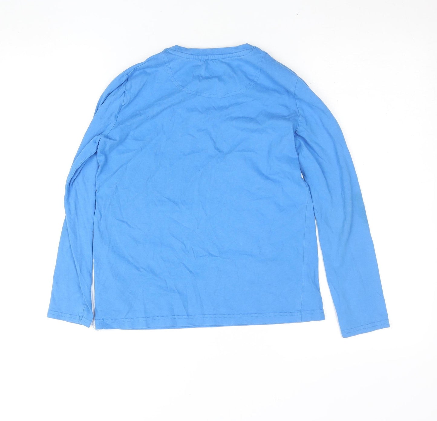 Lyle & Scott Boys Blue Long Sleeve Cotton Logo T-Shirt Size 10 Years