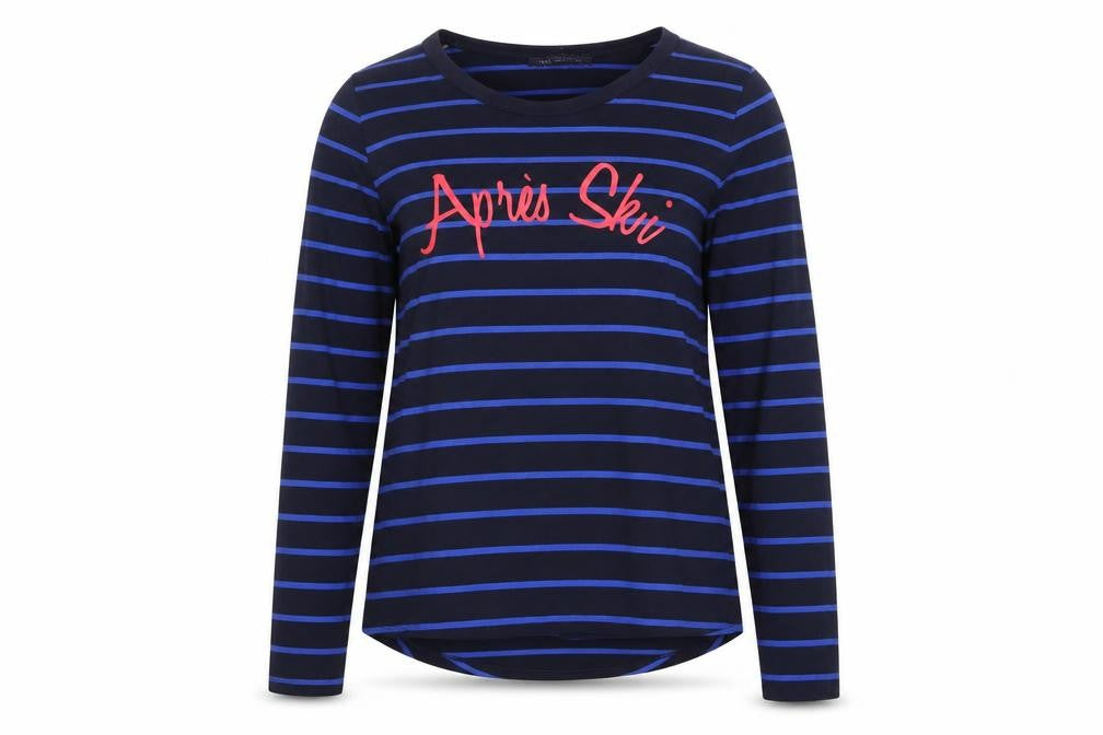 Marks and Spencer Women’s Blue Striped Long Sleeve T-Shirt Size 8