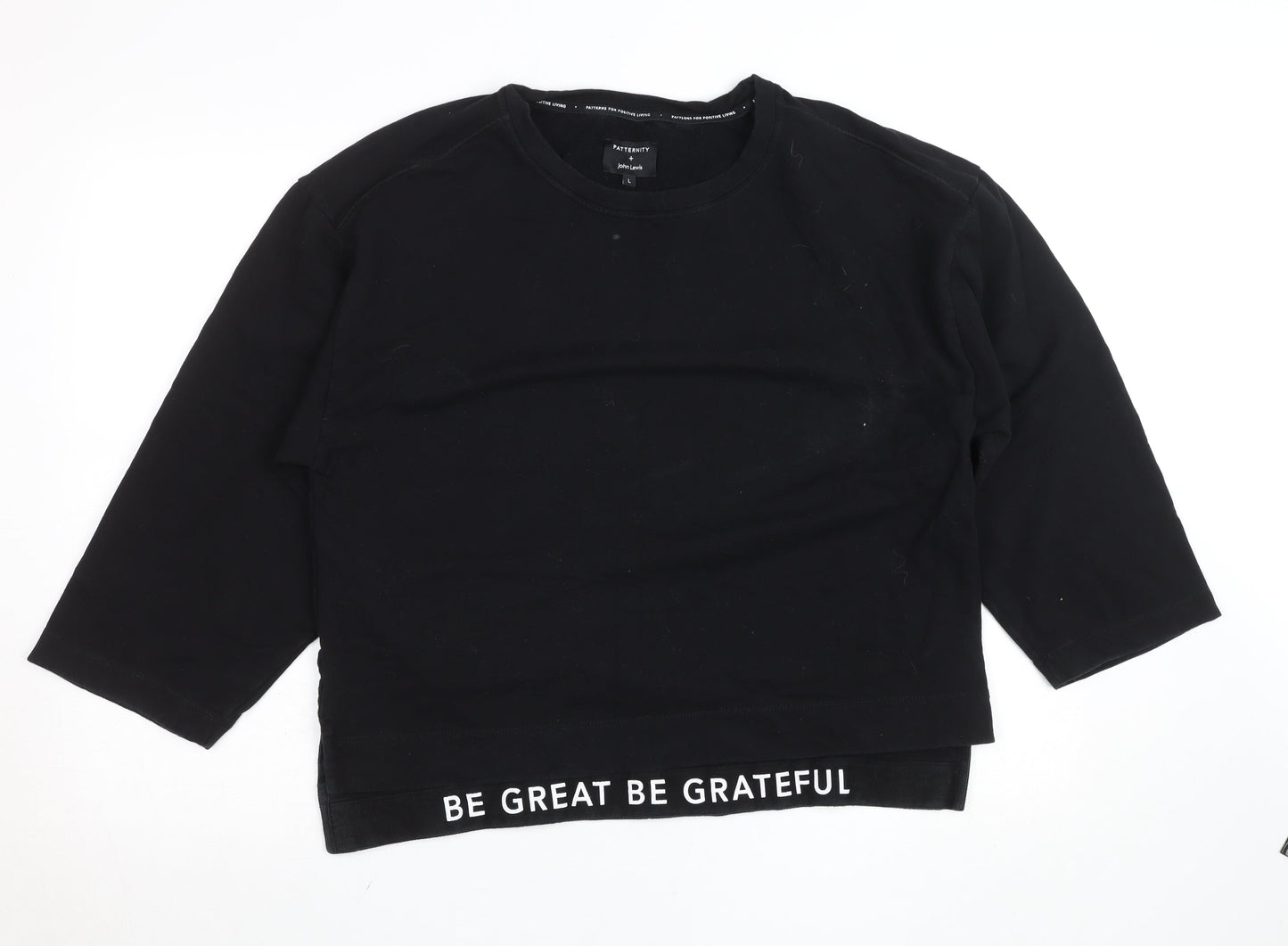 Patternity x John Lewis Black Cotton Blend Women's L Sweatshirt