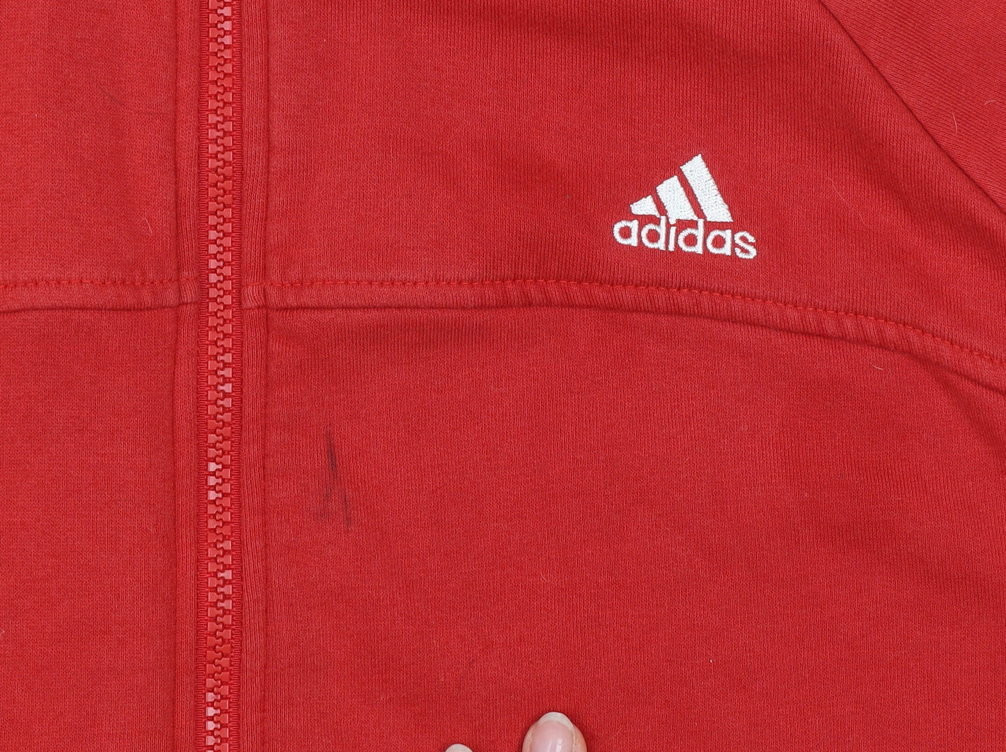 Adidas Men's Red XL Track Jacket Hooded Full Zip Performance Essentials