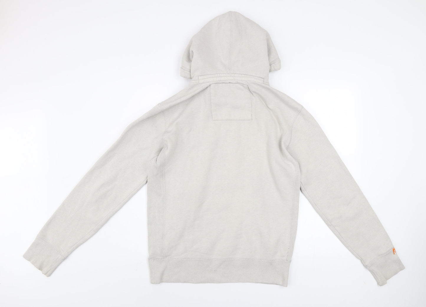 Superdry Mens Grey Pullover Hoodie Medium Athletic Logo Fleece