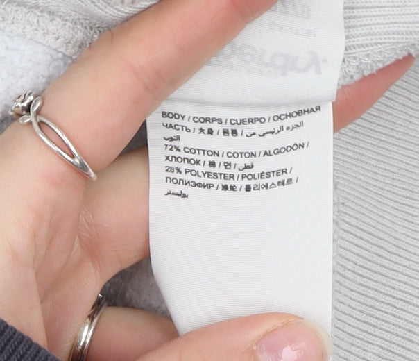 Superdry Mens Grey Pullover Hoodie Medium Athletic Logo Fleece