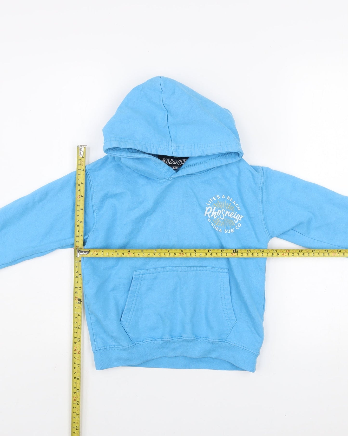 O'Shea Boys Blue Pullover Hoodie M Graphic Surf Logo Cotton Blend